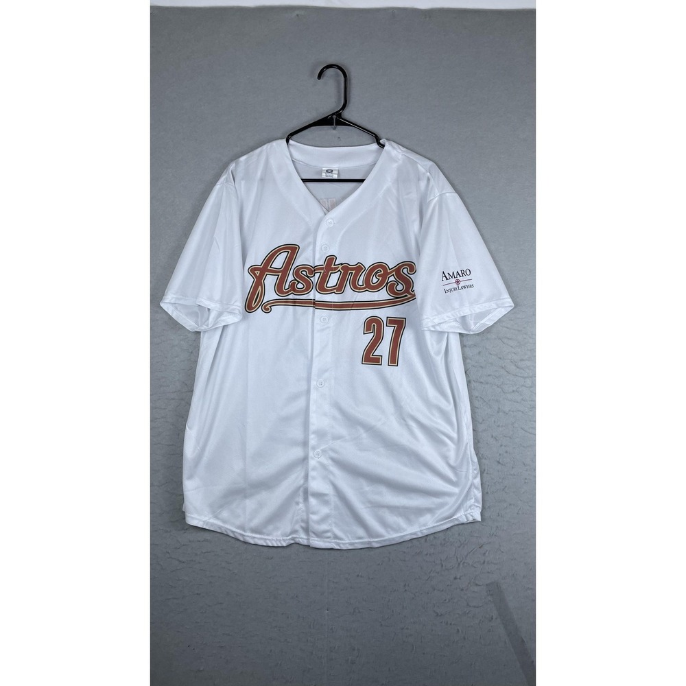 Houston Astros Jersey Mens XL White MLB Baseball Jose‎ Altuve 27 Amaro Sponsor